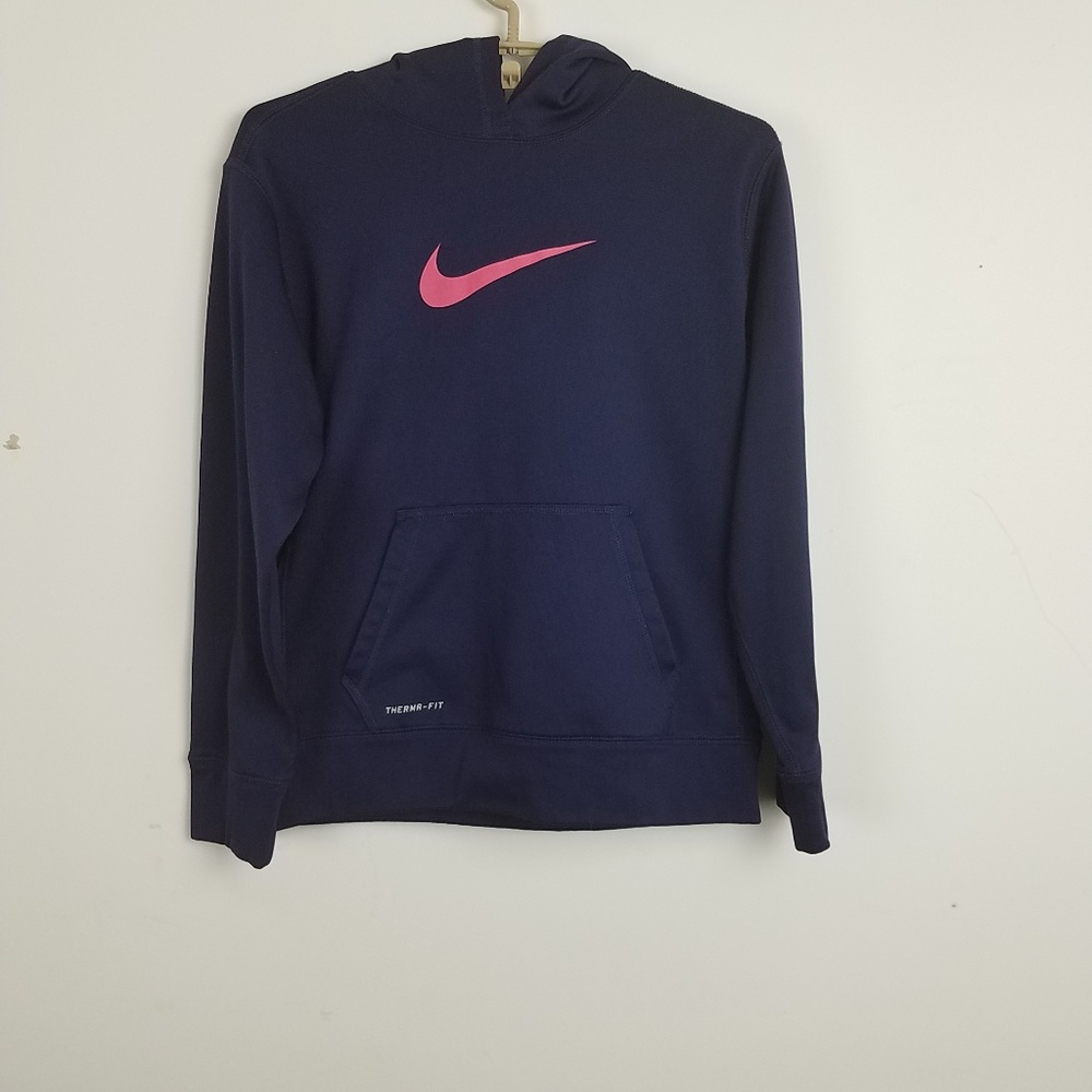 EUC Nike Girl's  Blue THERMA FIT Pullover Hoodie